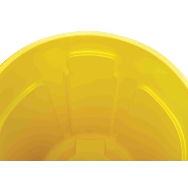 Rubbermaid Commercial 32 gal Round Cylinder Waste Receptacles, Yellow, Open Top, Plastic - FG263294YEL