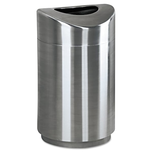 Rubbermaid Commercial 30 gal Round Trash Can, Silver, Open Top, Stainless Steel - FGR2030SSPL