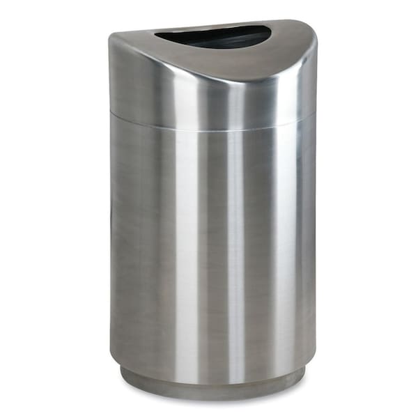 Rubbermaid Commercial 30 gal Round Trash Can, Silver, Open Top, Stainless Steel - FGR2030SSPL