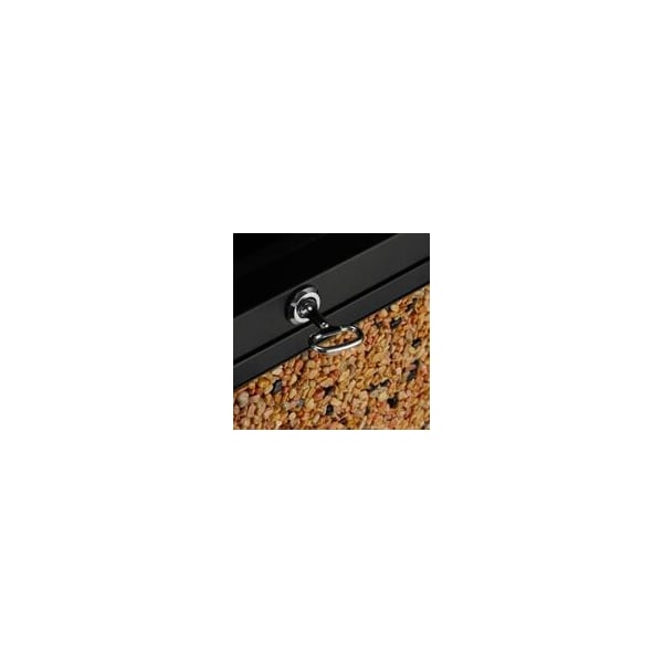 Alpine Industries 40 Gal. Stone Steel All-Weather Panel Outdoor Trash Can, Ash Tray Lid - 472-40-STO