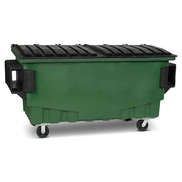 Toter Front Load Container, 1 Cubic Yard 750 lbs. Cap., Waste Green - FR010-00925