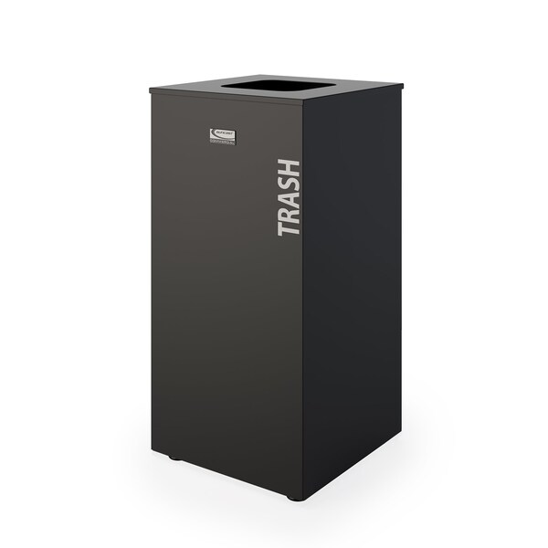 Suncast Commercial METAL 24 GALLON  SQUARE DECORATIVE TRASH CAN - MTCSQ240