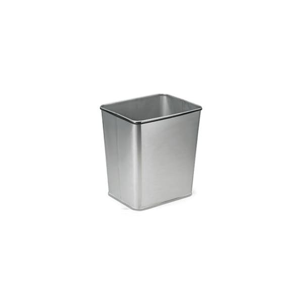 Transforming Technologies 28 Quart, Stainless Steel Clean Room Waste Basket - WBAS28MET