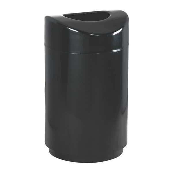 Rubbermaid Commercial 30 gal Round Trash Can, Black, 20 in Dia, Open Top, Steel - FGR2030EPLBK