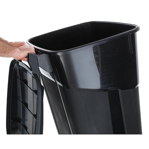 United Solutions COLORmaxx Trash Can, 32 gal Capacity, Black - TI0061