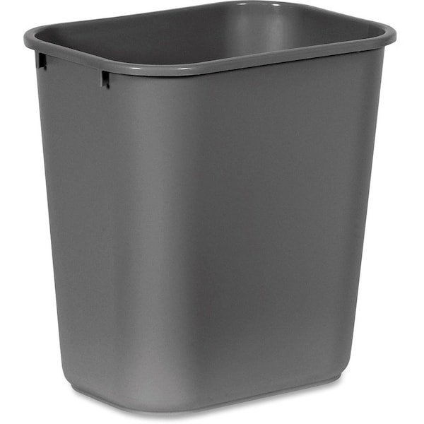 Rubbermaid Commercial 7 gal Rectangular 28 QT Medium Deskside Wastebasket, Gray, Plastic - RCP295600GY