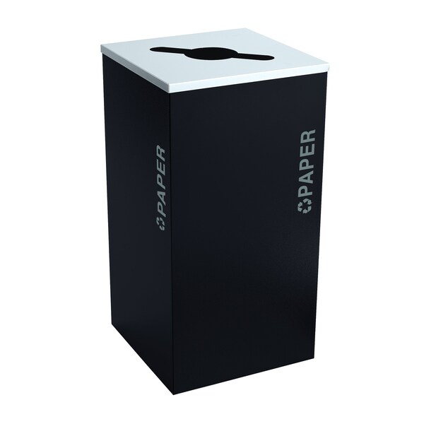 Ex-Cell Kaiser 24-Gal. Square Receptacle - Paper Decals, Steel, Pebble Black Gloss - RC-KDSQ-P BT-PBG