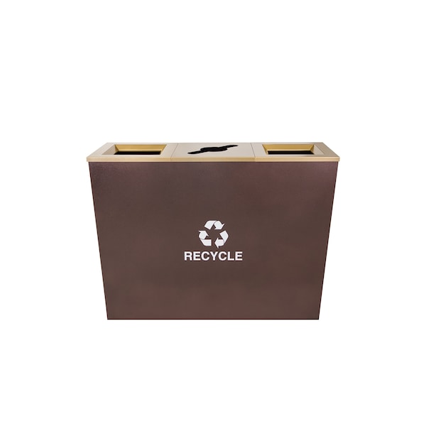 Ex-Cell Kaiser 54-Gal. Three-Stream Receptacle - Steel, Hammered Copper - RC-MTR-3 HCPR