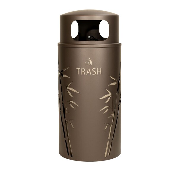 Ex-Cell Kaiser 33-Gal. Nature Series Bamboo Trash unit - Steel, Bronze - NS33-BB T BRZX