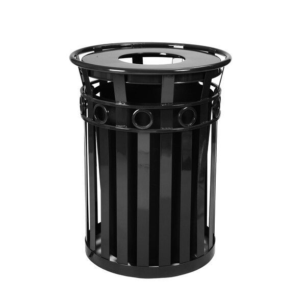 Witt Industries 36 gal Round Black, Metal - M3600-R-FT-BK
