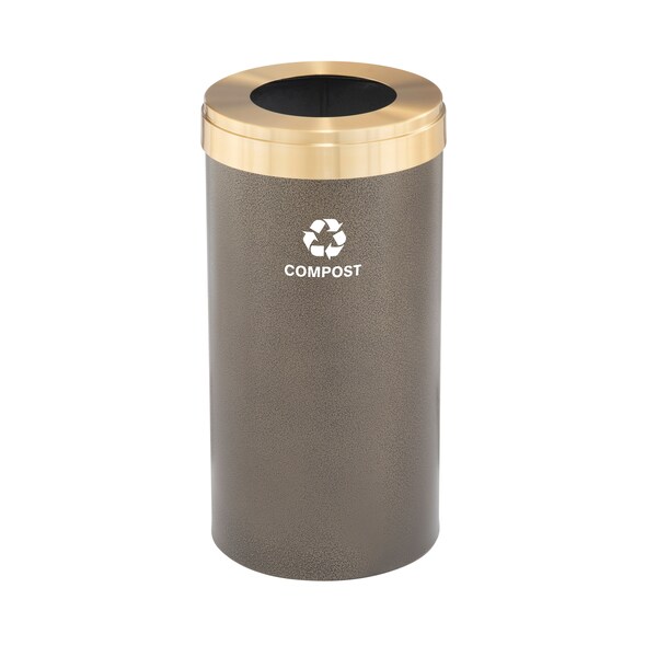 Glaro 23 gal Trash Can, Bronze Vein/Satin Brass - W-1542BV-BE-W6RL