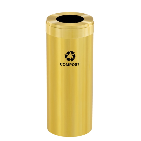 Glaro 12 gal Trash Can, Satin Brass - W-1232BE-BE-W6RL