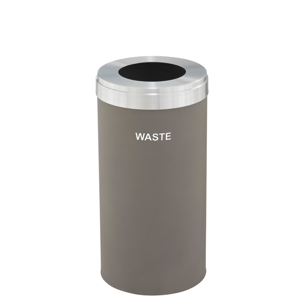 Glaro 16 gal Trash Can, Nickel/Satin Aluminum - W-1532NK-SA-W4