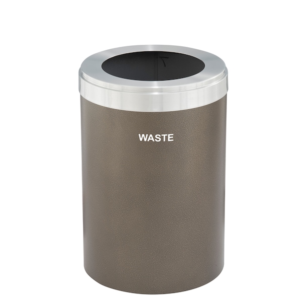 Glaro 41 gal Trash Can, Bronze Vein/Satin Aluminum - W-2042BV-SA-W4