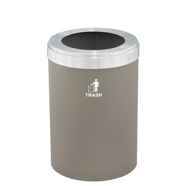 Glaro 16 gal Trash Can, Nickel/Satin Aluminum - W-2032NK-SA-W3