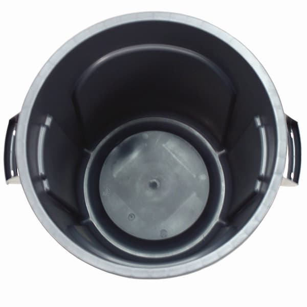 Impact Products 20 gal Round Cylinder Trash Can, Gray, Open Top, Low Density Polyethylene - GC200103