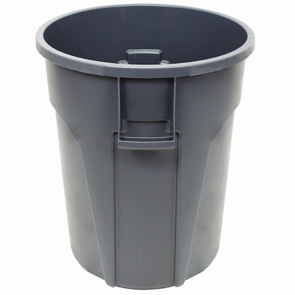 Impact Products 20 gal Round Cylinder Trash Can, Gray, Open Top, Low Density Polyethylene - GC200103