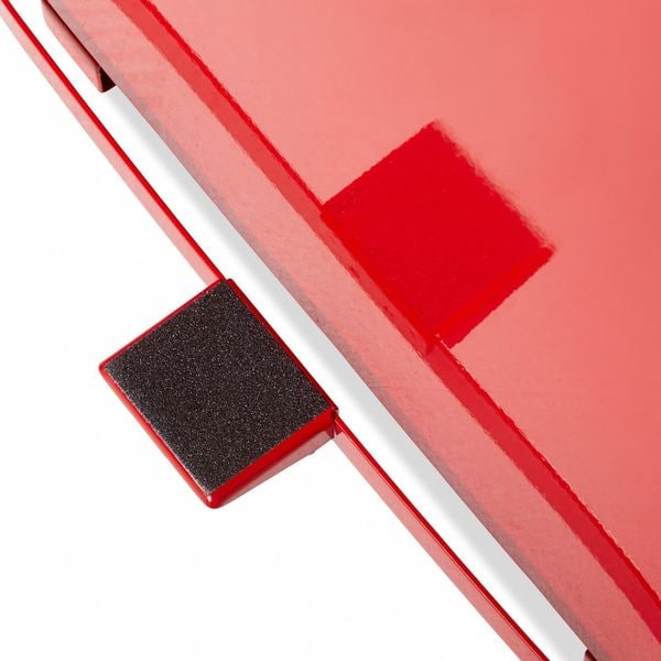 Rubbermaid Commercial 24 gal Square Step Can, Red, 16 3/4 in Dia, Step-On, Steel, Rigid Plastic - FGST24EPLRD