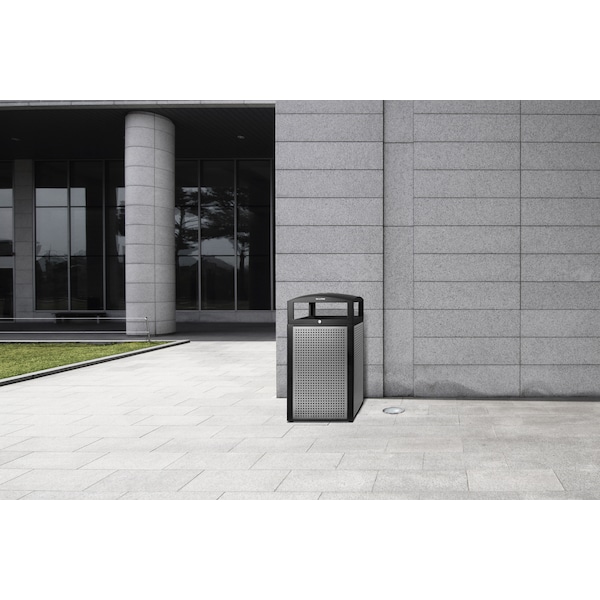 Alpine Industries 40 Gal. All-Weather Outdoor Commercial Trash Can with Lid - 471-40-SIL