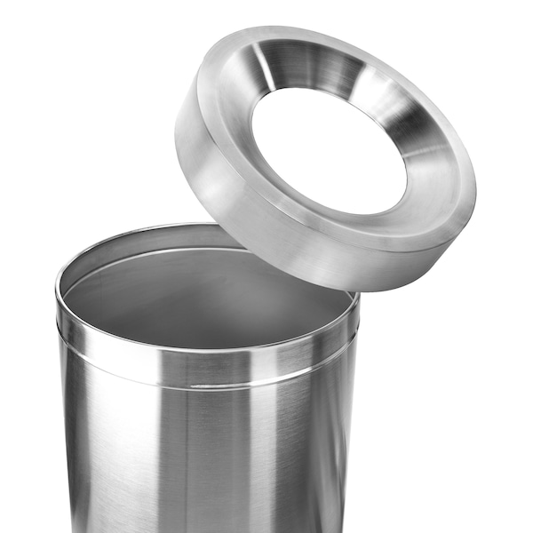 Alpine Industries 50 gal Trash Can, Silver, Stainless Steel - 475-50