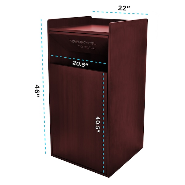 Alpine Industries Trash Can, Mahogny, MFC Melamine - ALP476-MA