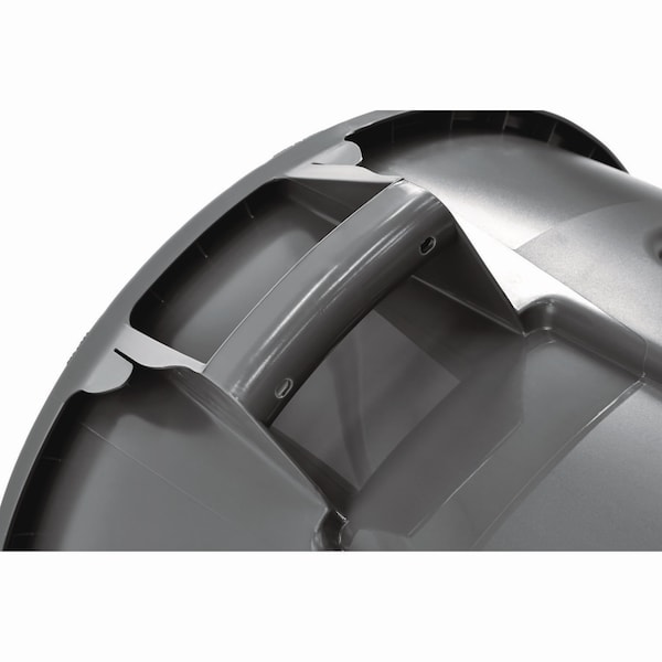 Rubbermaid Commercial 32 gal Round Trash Can, Gray, Open Top, Plastic - FG263200GRAY