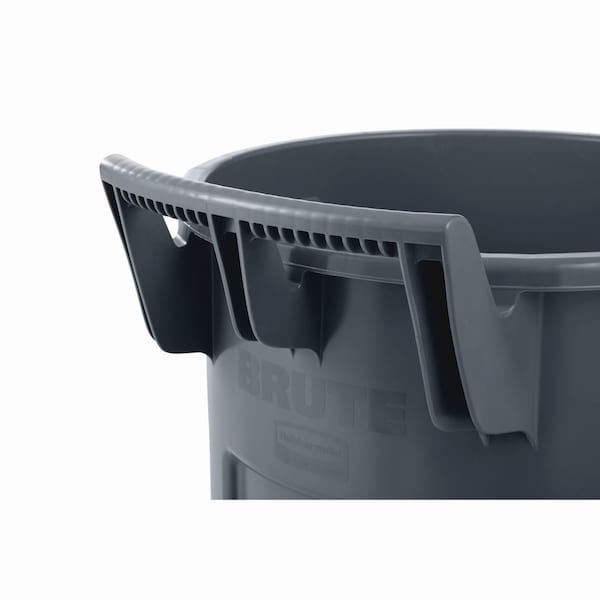 Rubbermaid Commercial 44 gal Round Cylinder Waste Receptacles, Gray, Open Top, Plastic - 2131929