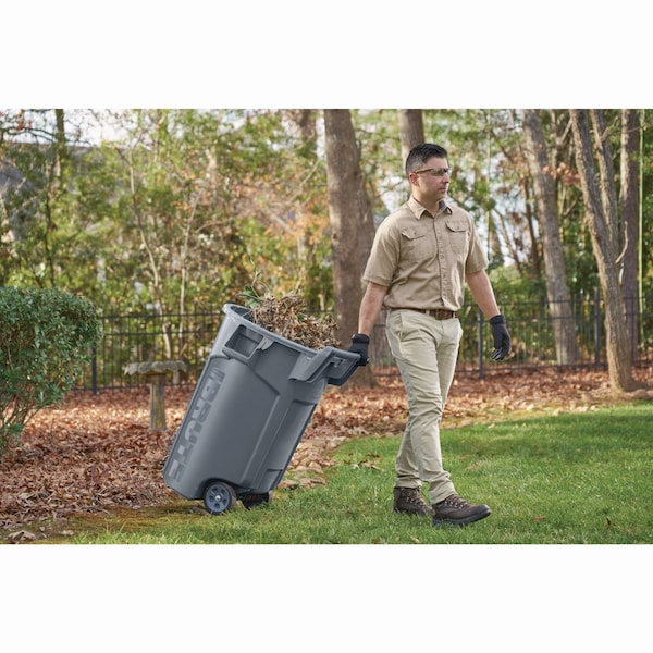 Rubbermaid Commercial 44 gal Round Cylinder Waste Receptacles, Gray, Open Top, Plastic - 2131929