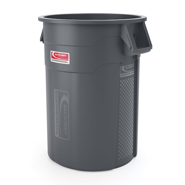 Suncast Commercial 55 GALLON UTILTIY TRASH CAN, GRAY - TCU55