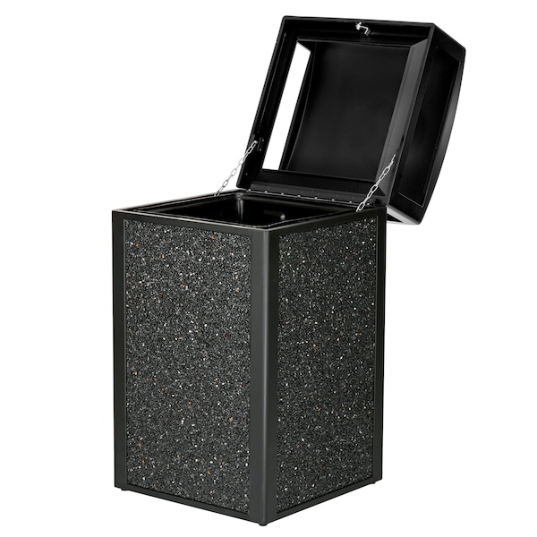 Alpine Industries 40 gal Trash Can, Gray, Rolled Plate/Stone - ALP471-40-GRYS