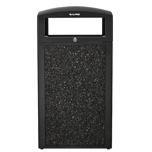 Alpine Industries 40 gal Trash Can, Gray, Rolled Plate/Stone - ALP471-40-GRYS