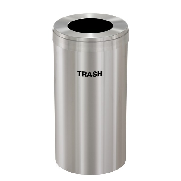 Glaro 16 gal Trash Can, Satin Aluminum - W-1532SA-SA-W5