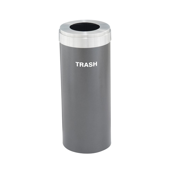 Glaro 12 gal Trash Can, Silver Vein/Satin Aluminum - W-1232SV-SA-W5