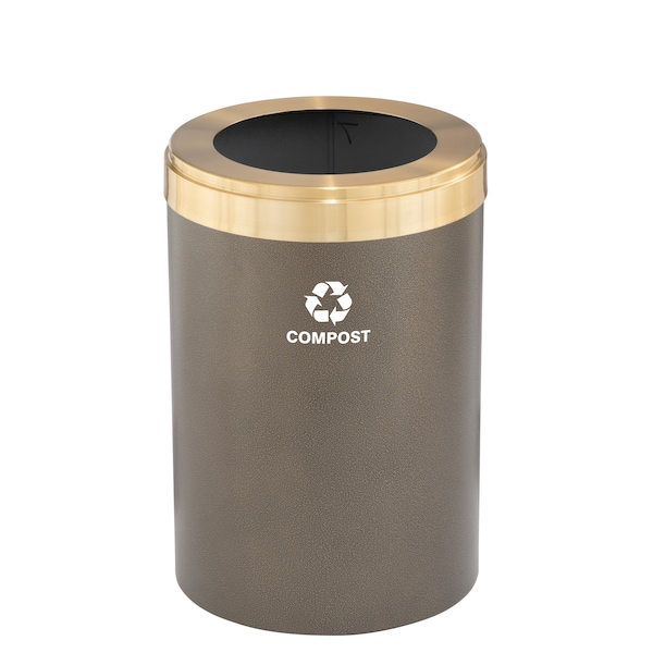 Glaro 41 gal Trash Can, Bronze Vein/Satin Brass - W-2042BV-BE-W6RL