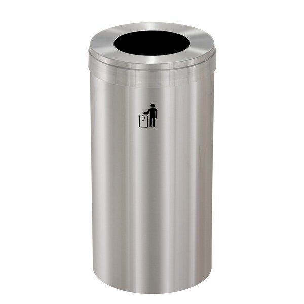 Glaro 23 gal Trash Can, Satin Aluminum - W-1542SA-SA-W1