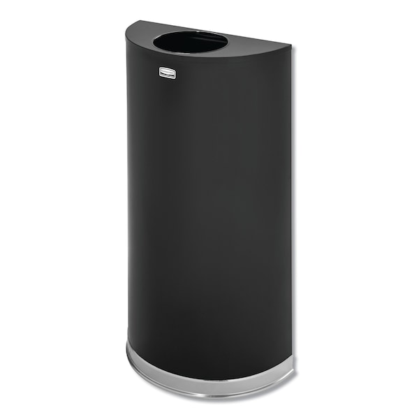 Rubbermaid Commercial 12 gal Round Trash Can, Black Cream, Open Top, Steel - FGSO1220PLBK