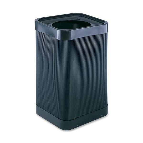 Safco 38 gal At-Your-Disposal 12" Open Waste Receptacle, Black, Polyethylene - SAF9790BL
