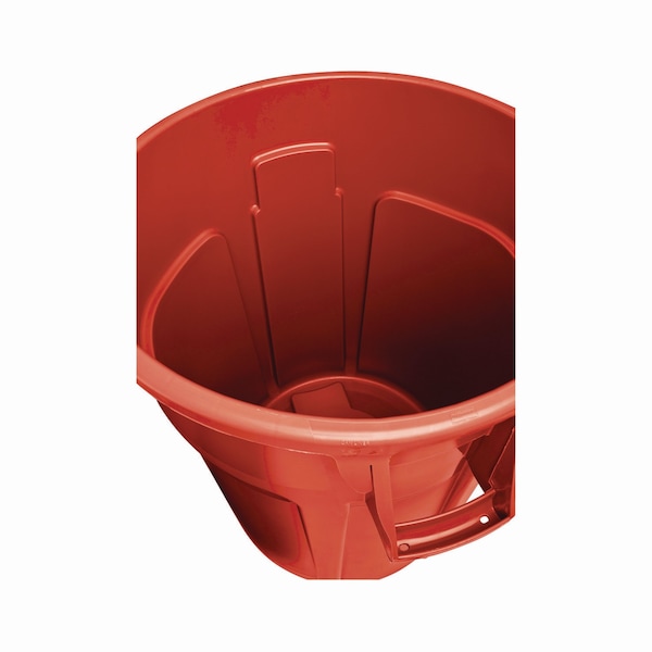 Rubbermaid Commercial 44 qt Round Trash Can, Red, Open Top, Plastic - FG264360RED