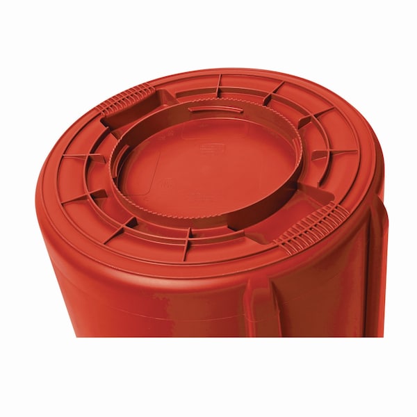 Rubbermaid Commercial 44 qt Round Trash Can, Red, Open Top, Plastic - FG264360RED