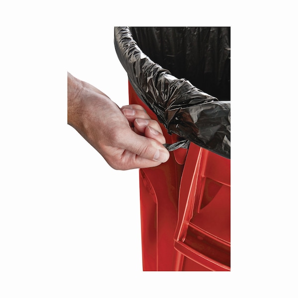 Rubbermaid Commercial 44 qt Round Trash Can, Red, Open Top, Plastic - FG264360RED