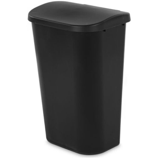 Dendesigns 11.3 gal Lift Top Wastebasket, Black, 6PK - DE3340786