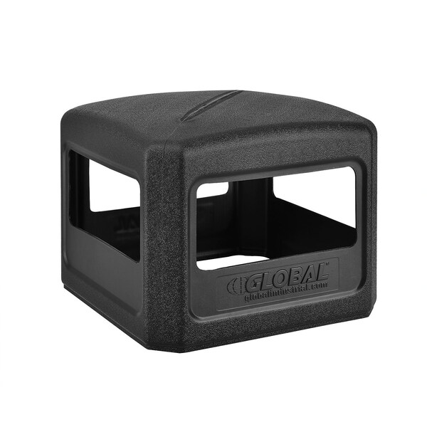 Global Industrial Square Standard Trash Can, Black, Plastic - 641414BK