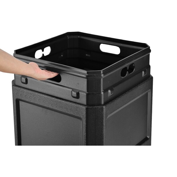 Global Industrial Square Standard Trash Can, Black, Plastic - 641414BK