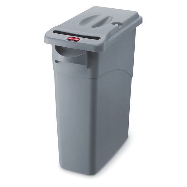 Rubbermaid Commercial 15-7/8 gal Confidential Document Container, 60L, Gray, Gray - FG9W2500LGRAY