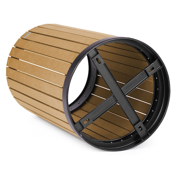 Alpine Industries 32 gal Trash Can, Cedar, Steel + Plastic wood - ALP4400-01-CD-RB