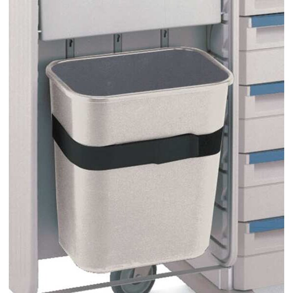 Metro Waste Basket, Gray, 8" Dia, Steel, Polyethylene - SXRBSKT-H