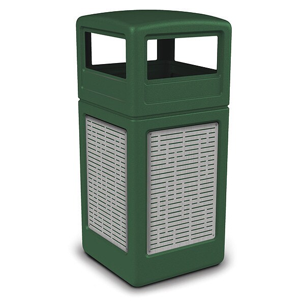 Commercial Zone Products 42 gal Trash Can, Green, Stainless Steel - 732906099