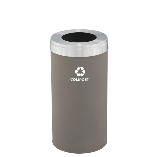 Glaro 16 gal Trash Can, Nickel/Satin Aluminum - W-1532NK-SA-W6RL