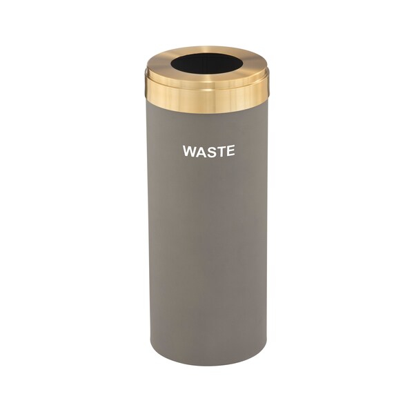 Glaro 12 gal Trash Can, Nickel/Satin Brass - W-1232NK-BE-W4