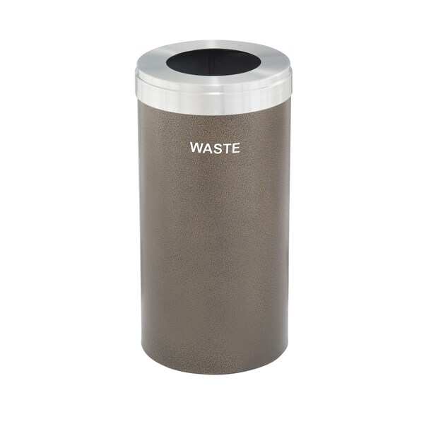 Glaro 23 gal Trash Can, Bronze Vein/Satin Aluminum - W-1542BV-SA-W4
